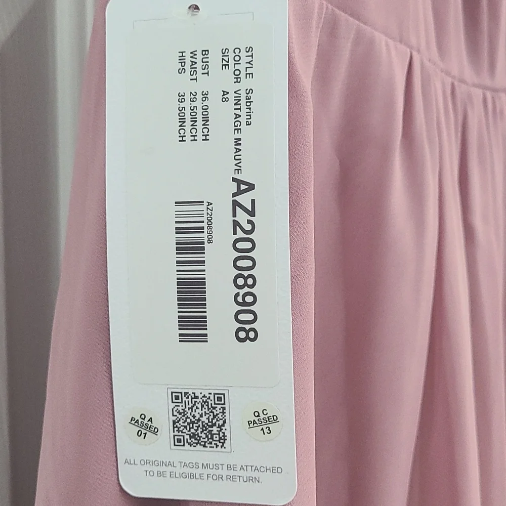 Azazie Sabrina Size 8, Vintage Muave - Picture 3 of 5